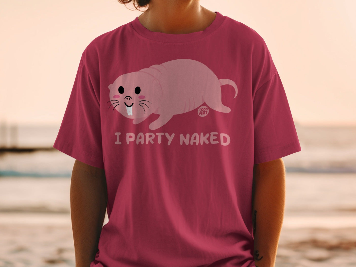 I Party Naked Bold Statement Graphic T-Shirt