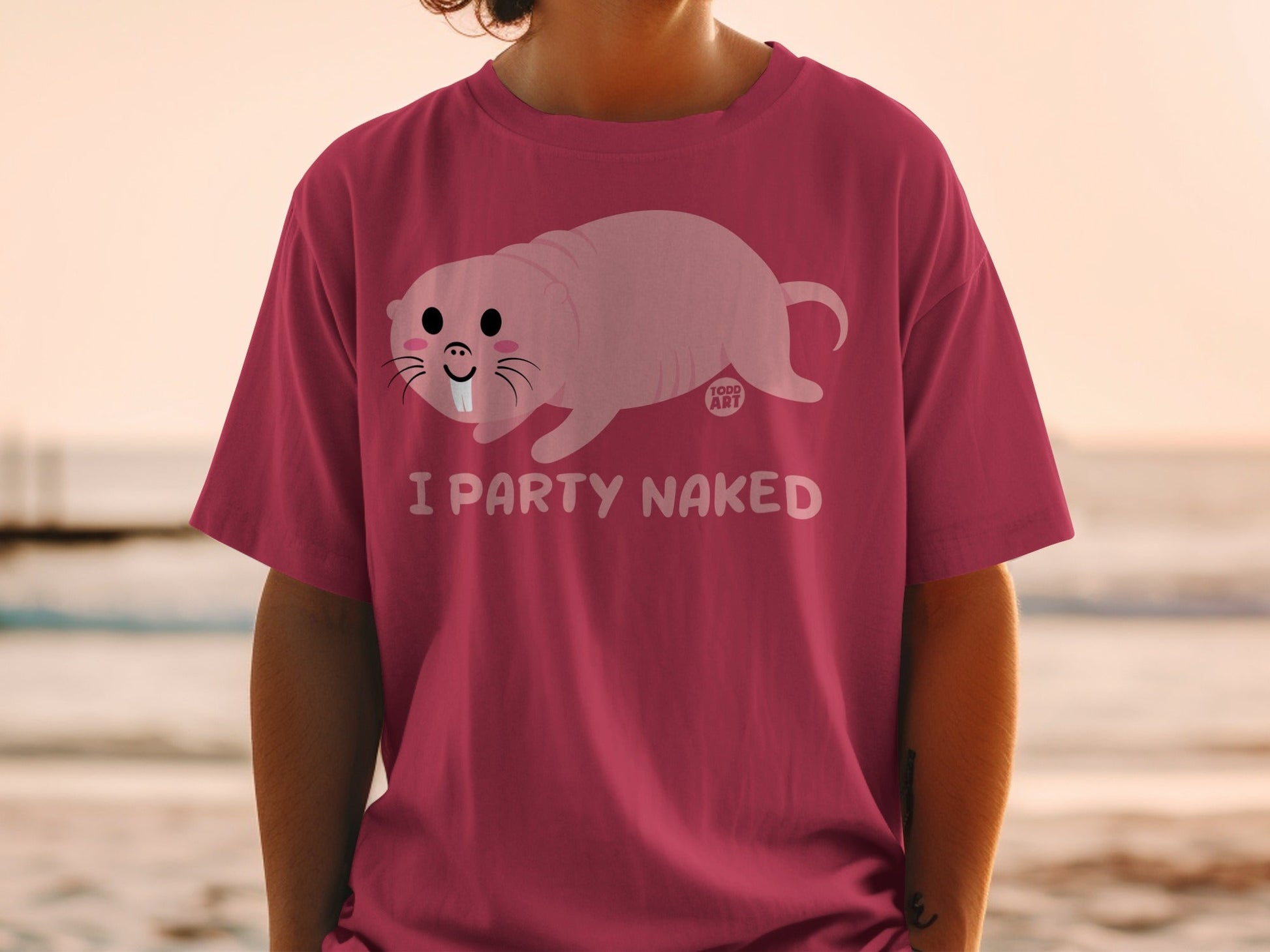 I Party Naked Bold Statement Graphic T-Shirt