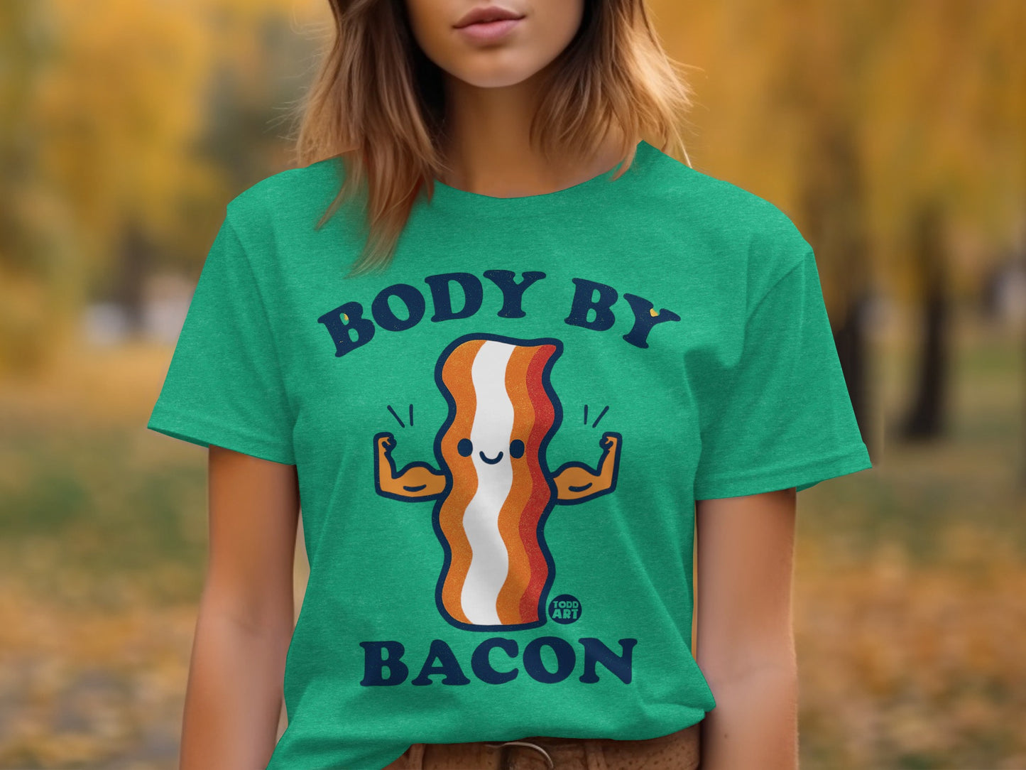 Body by Bacon Funny Graphic Tee Shirt