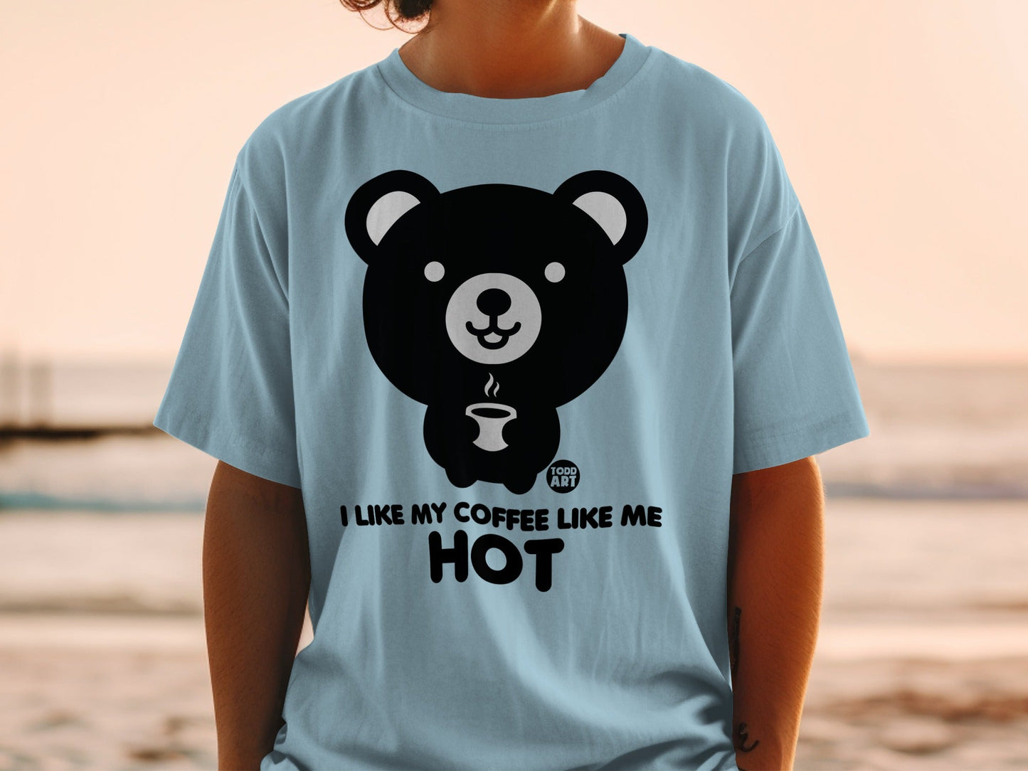 I Like My Coffee Like Me Hot Bear Graphic Shirt