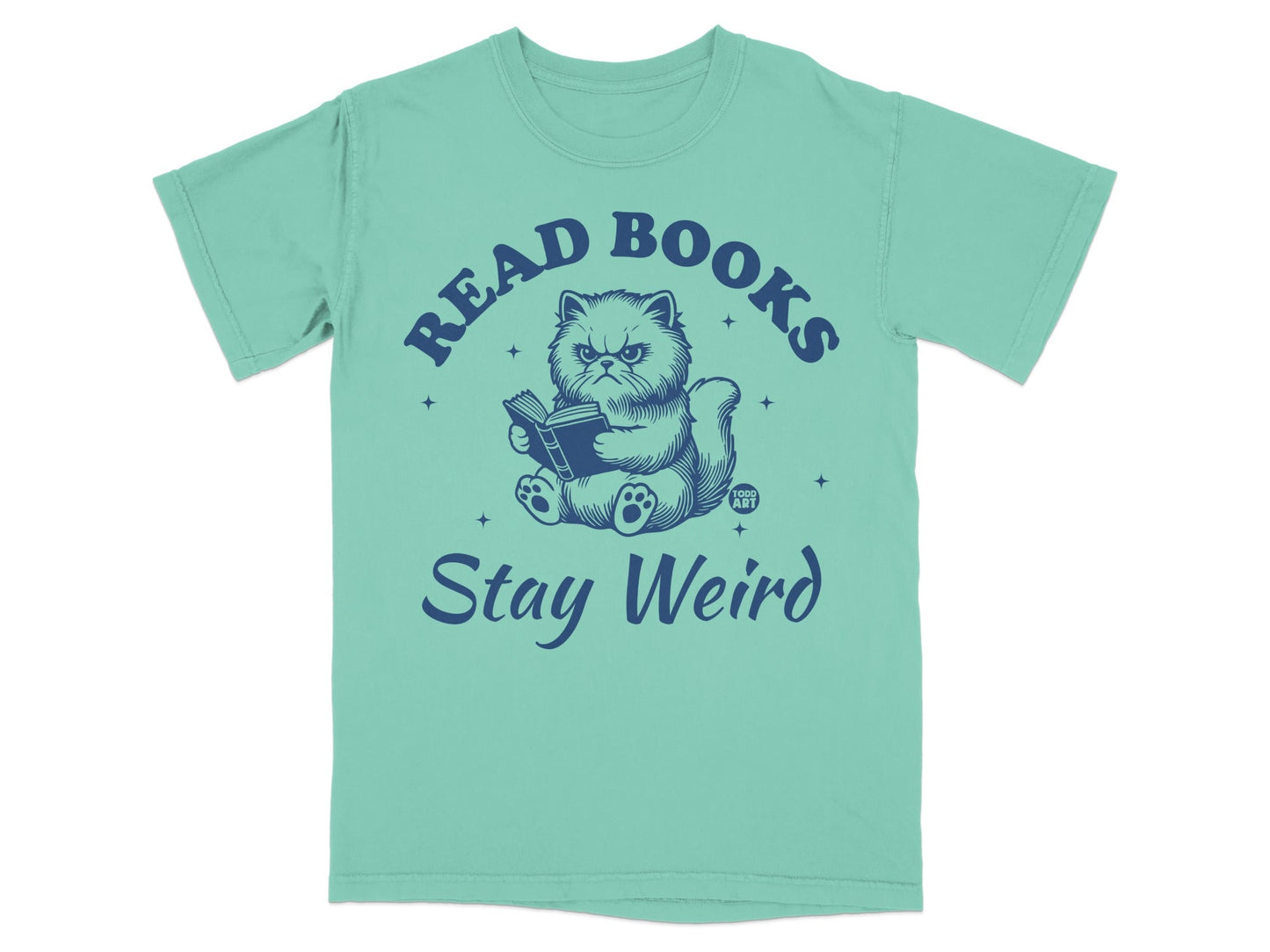 Read Books Stay Weird Cat Graphic T-Shirt
