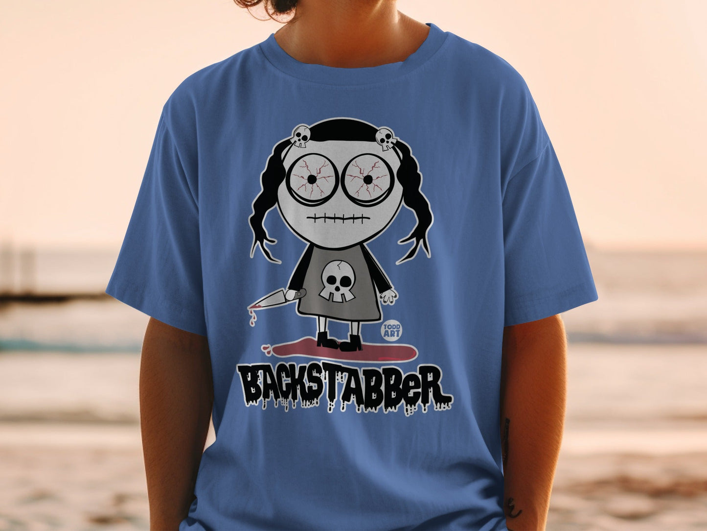 Backstabber Cartoon Character T-Shirt Graphic Design