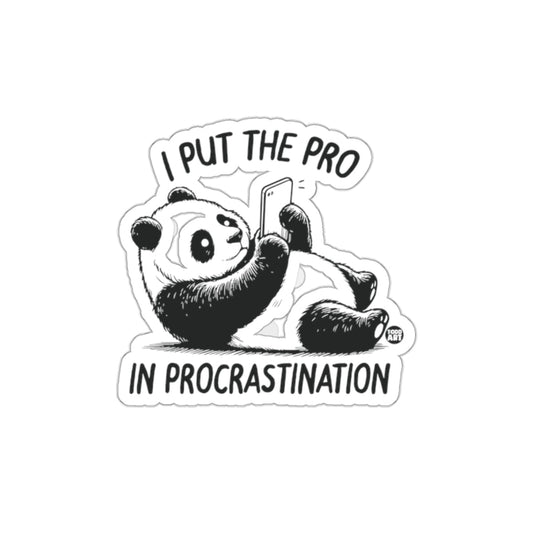 Funny Procrastination Panda Sticker for Fun Decor