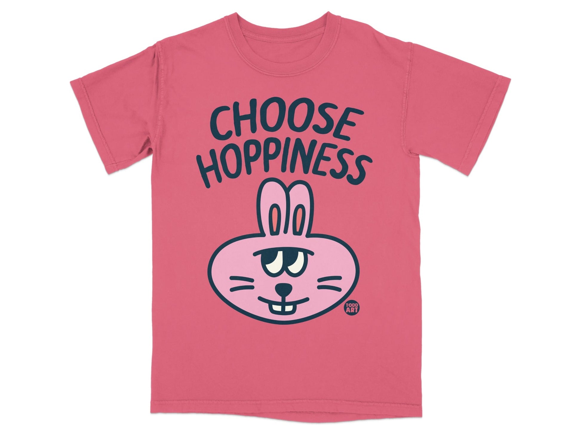 Choose Hoppiness Graphic Bunny Face T-shirt