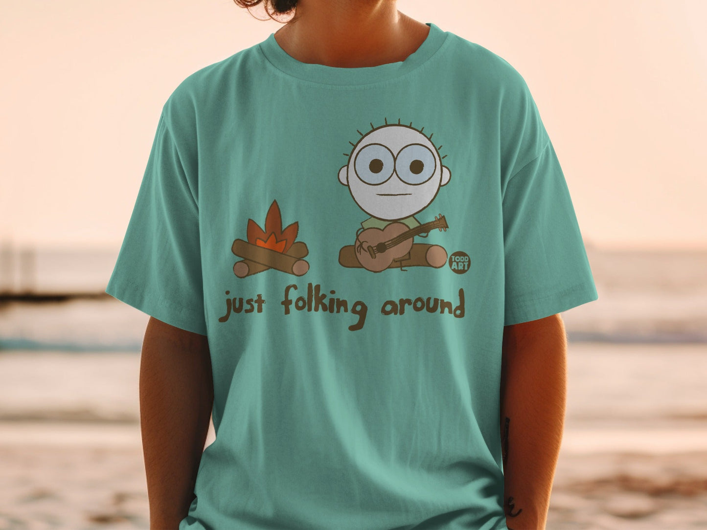 Just Folking Around Graphic Tee with Fun Character Design