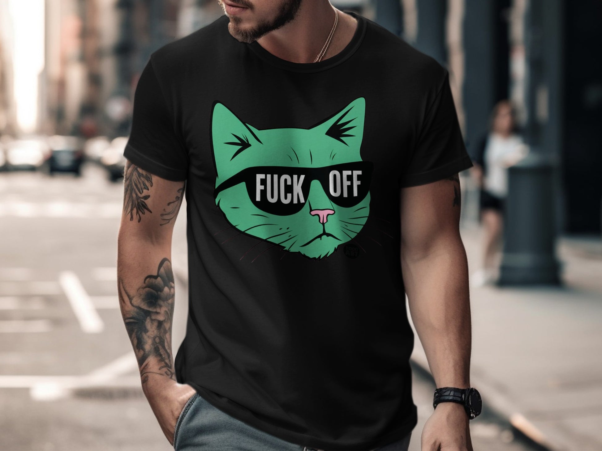 Cool Cat with Sunglasses and Bold Statement Shirt