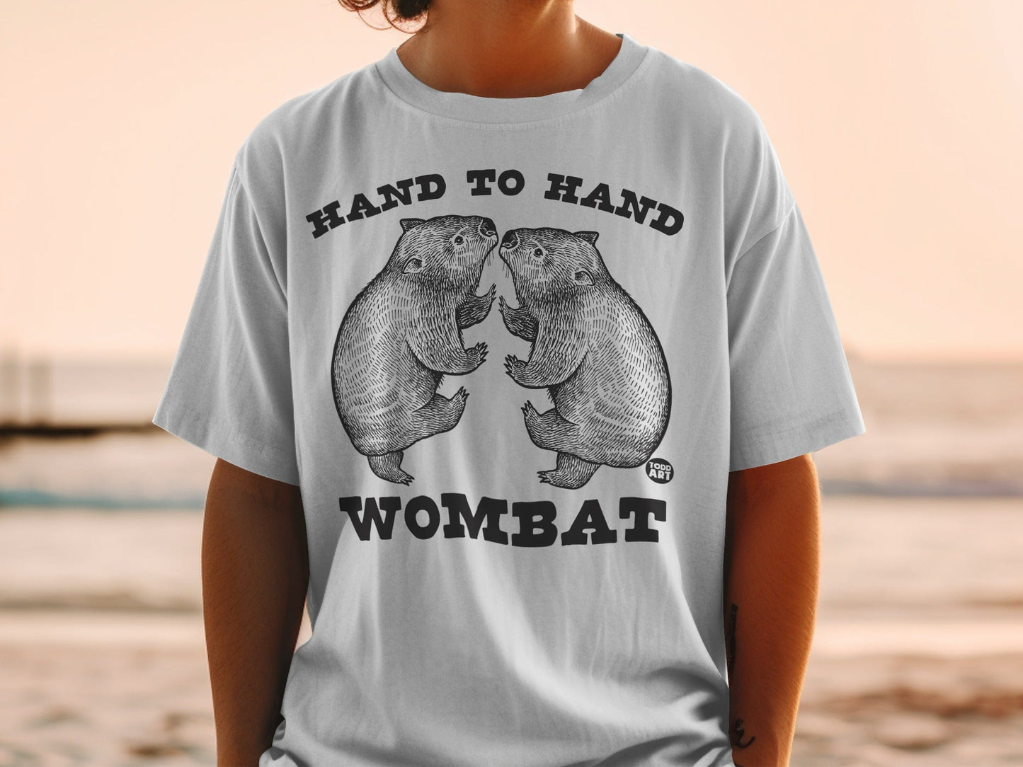 Hand to Hand Wombat Graphic Vintage Style Shirt