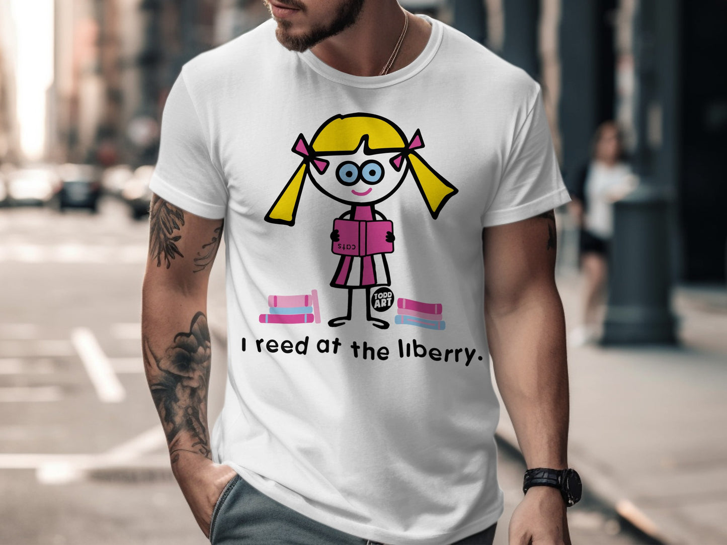 Funny I Reed at the Liberry Humorous T-shirt