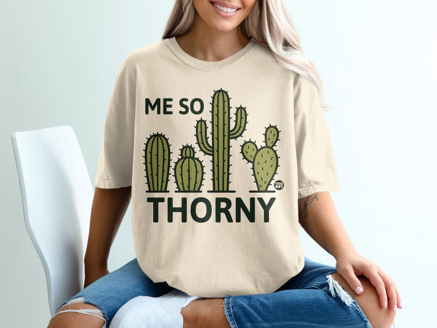 Me So Thorny Cactus Graphic Design T-Shirt