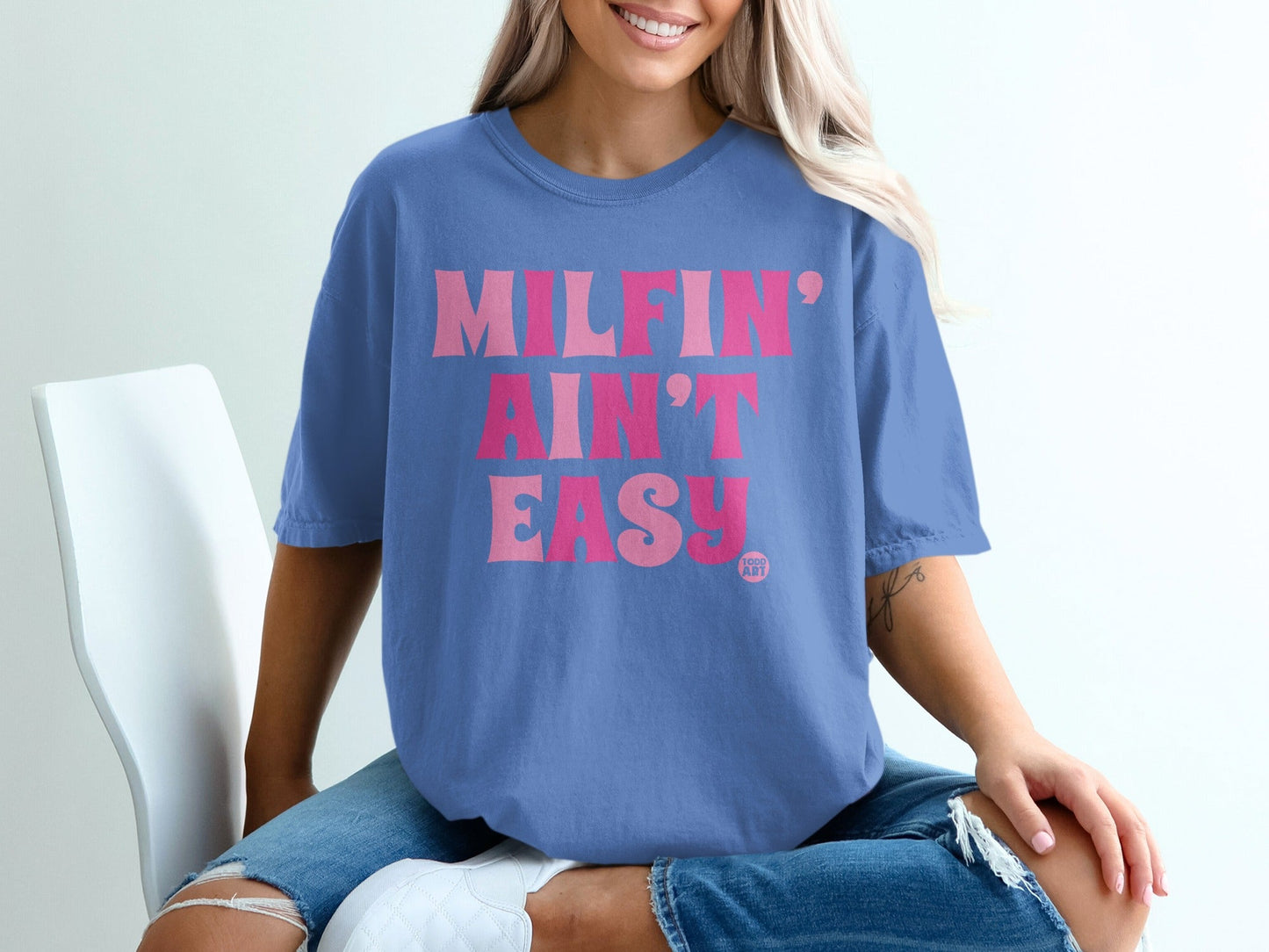 MILFIN' Ain't Easy Graphic Tee Shirt for Casual Wear