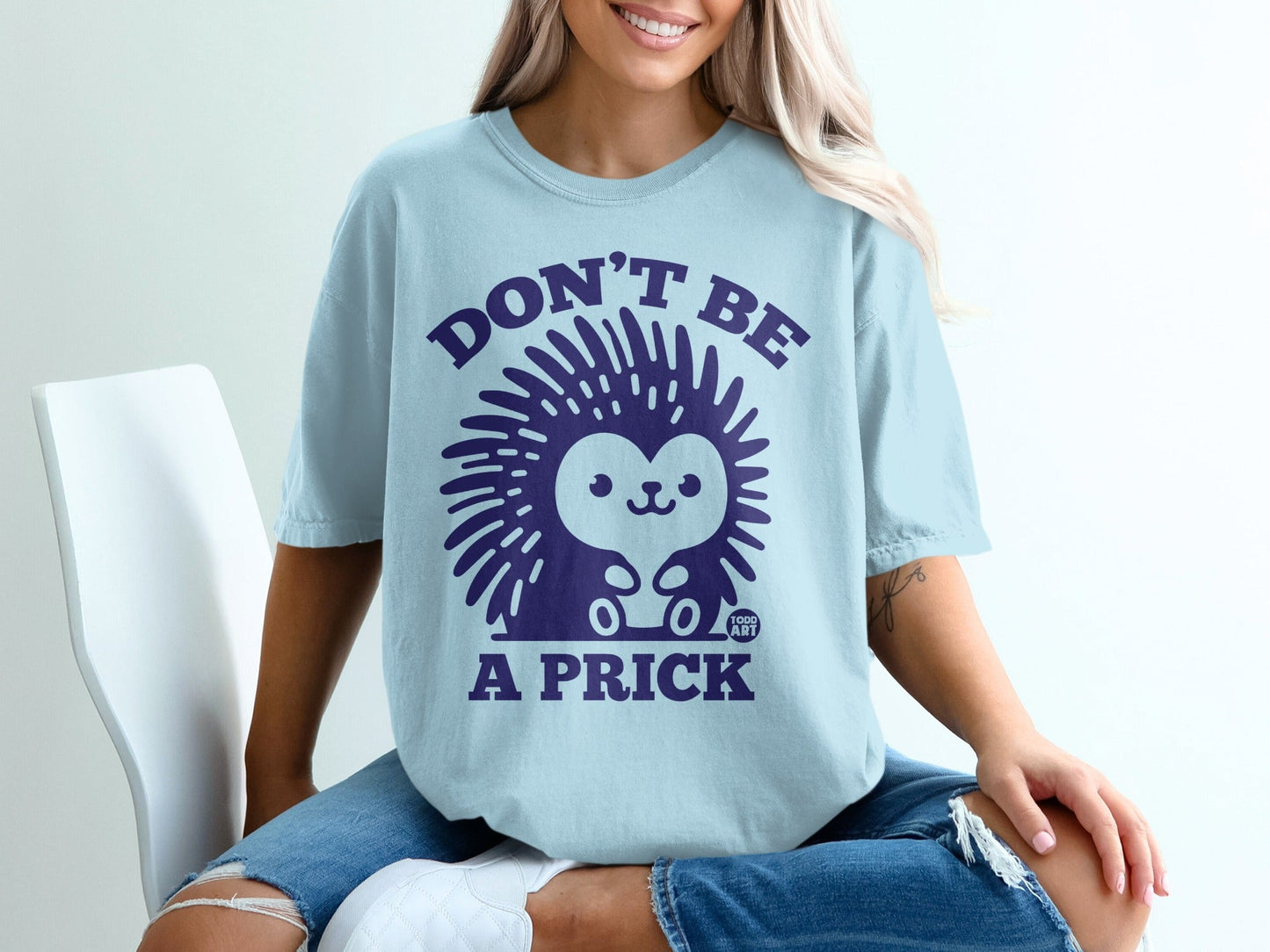 Don't Be a Prick Cute Porcupine Graphic T-Shirt
