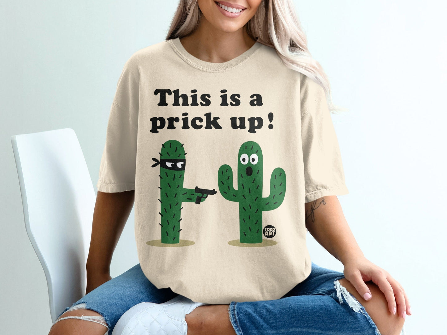 This Is A Prick Up Funny Cactus Graphic T-Shirt