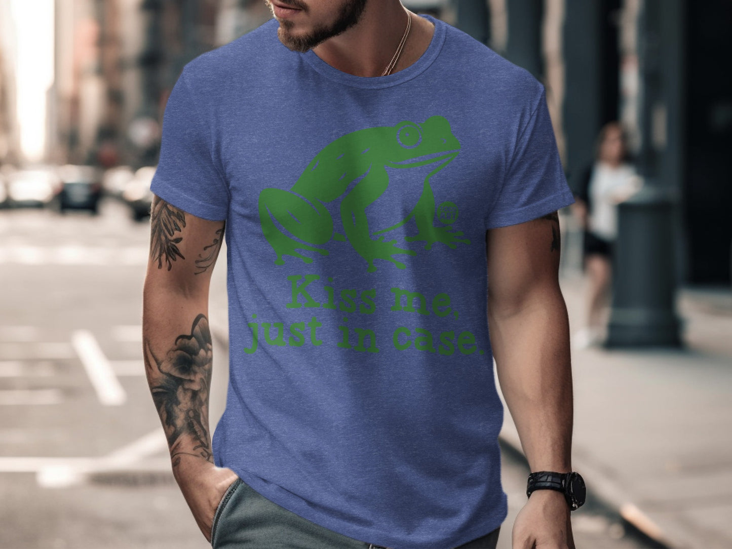 Kiss Me Just in Case Frog Graphic T-Shirt product