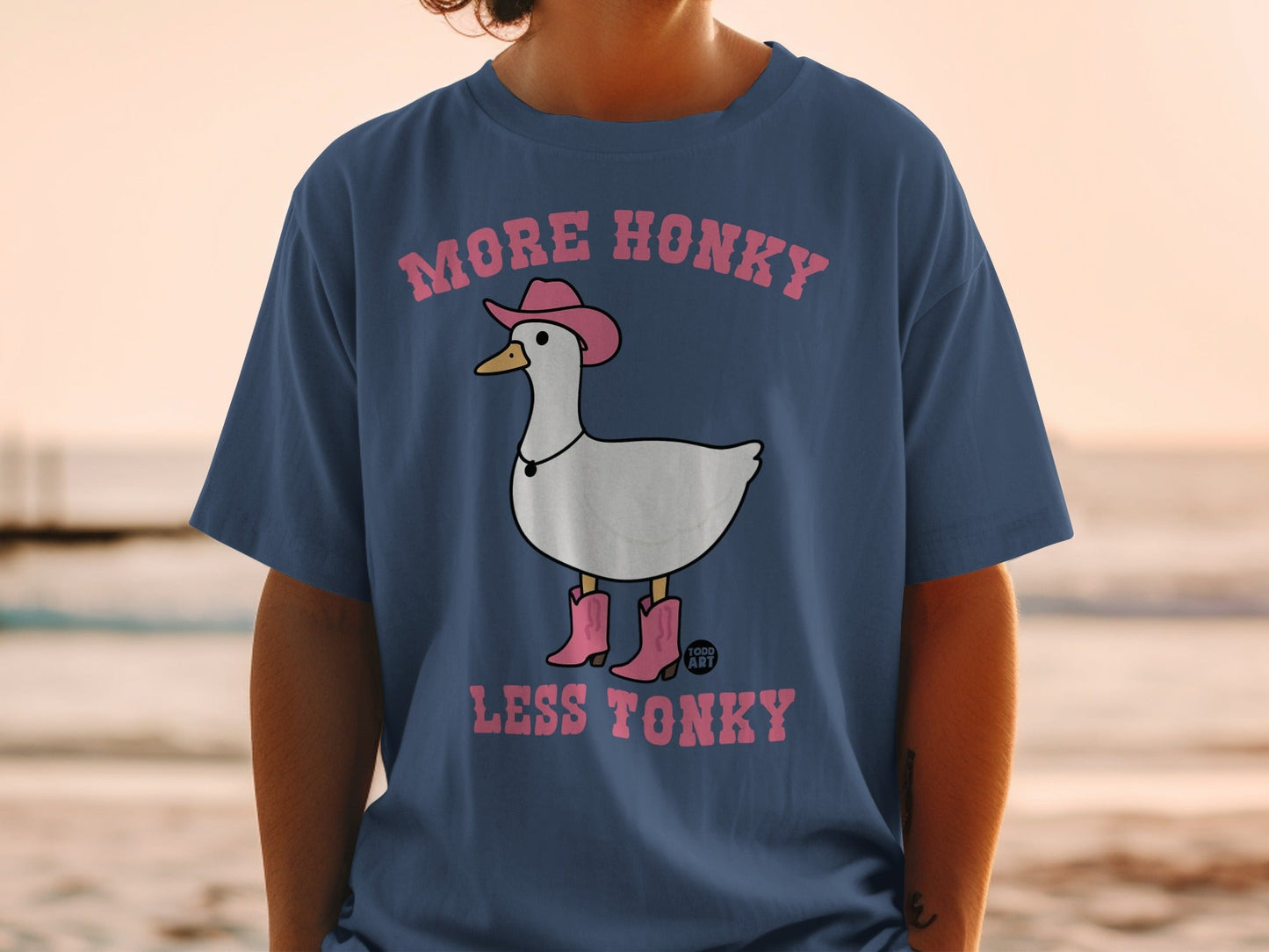 More Honky Less Tonky Funny Duck Graphic T-Shirt