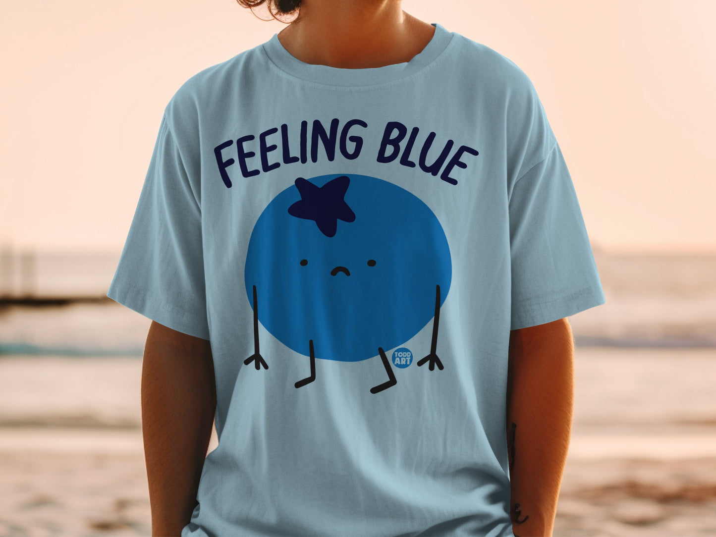 Feeling Blue Blueberry Sad Character Todd Art T-shirt product type