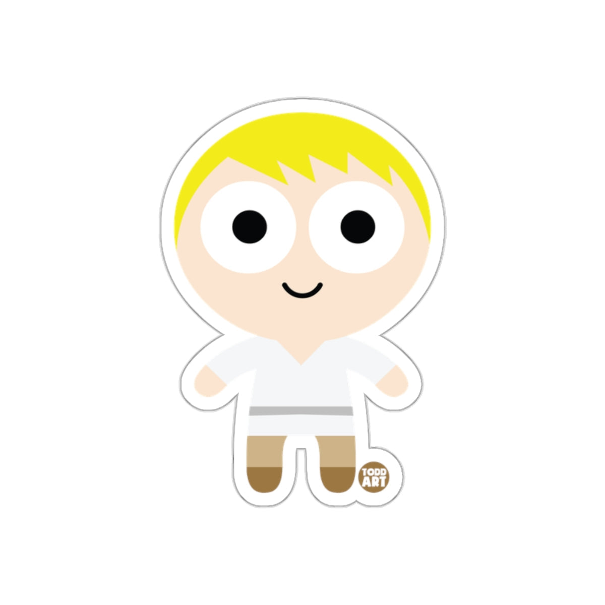 Cute Blonde Cartoon Character Sticker Todd Art Product
