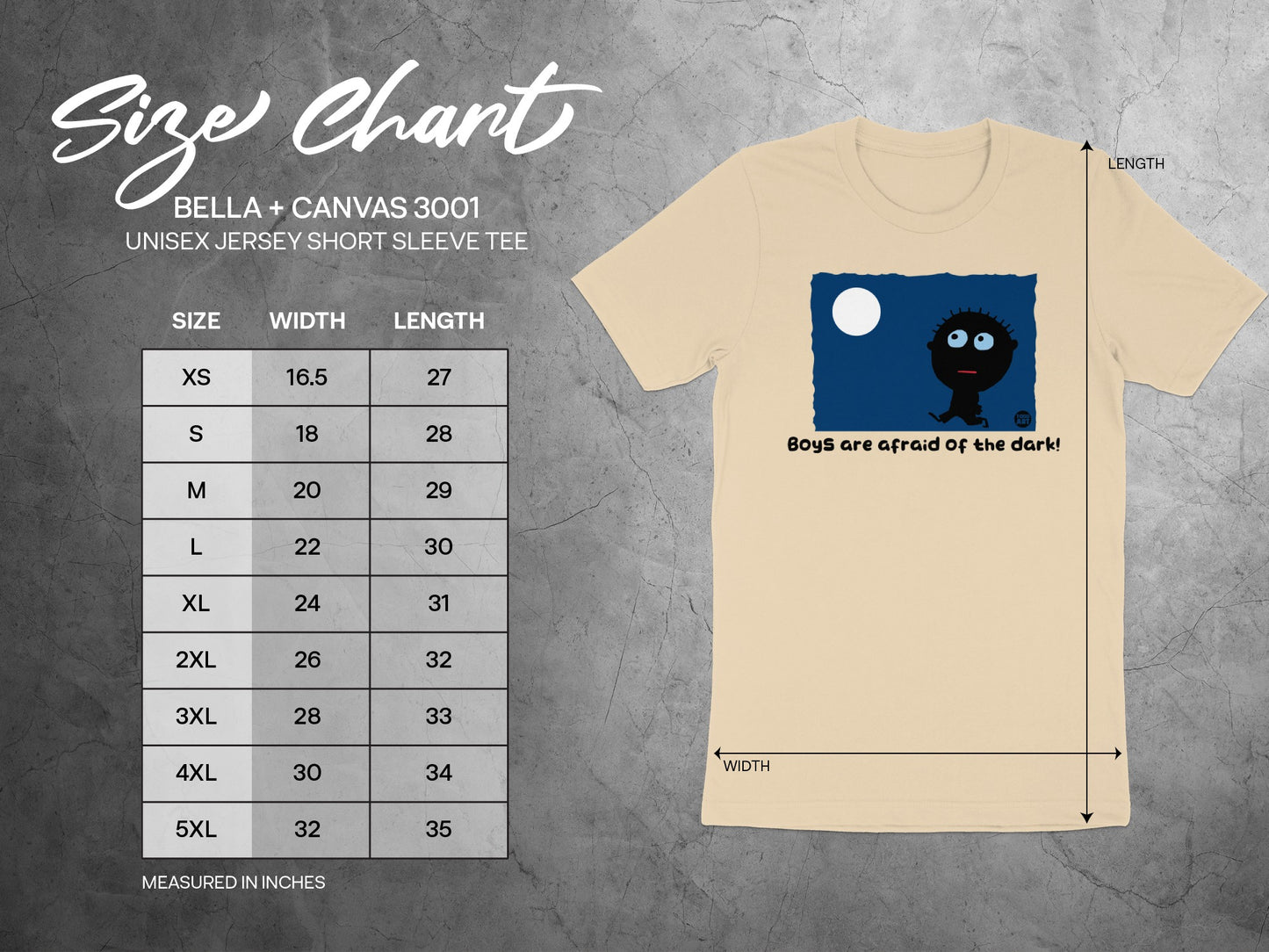 Boys Are Afraid of the Dark Unisex Short Sleeve Tee