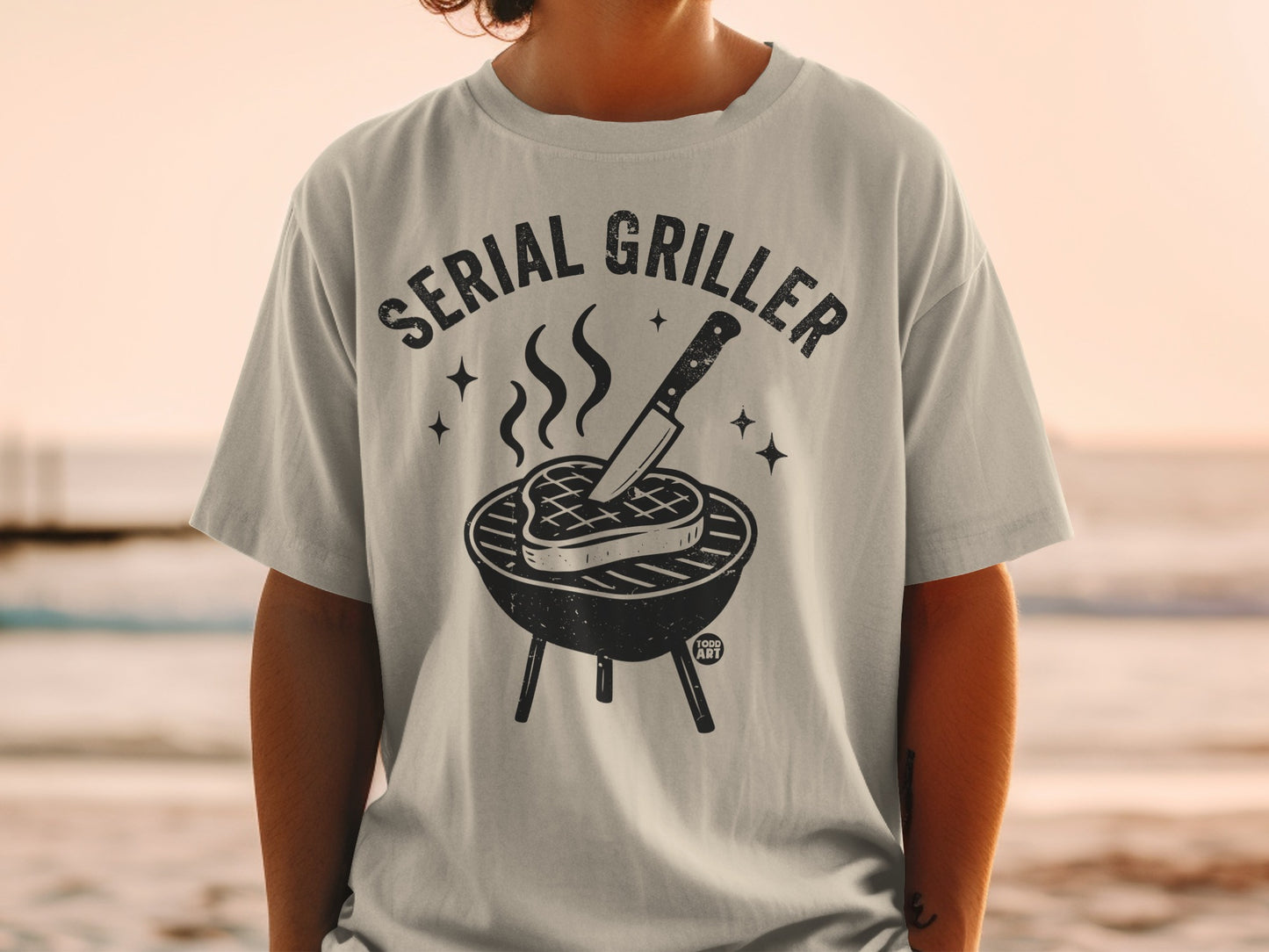 SERIAL GRILLER steak grill knife stars smoke T-Shirt
