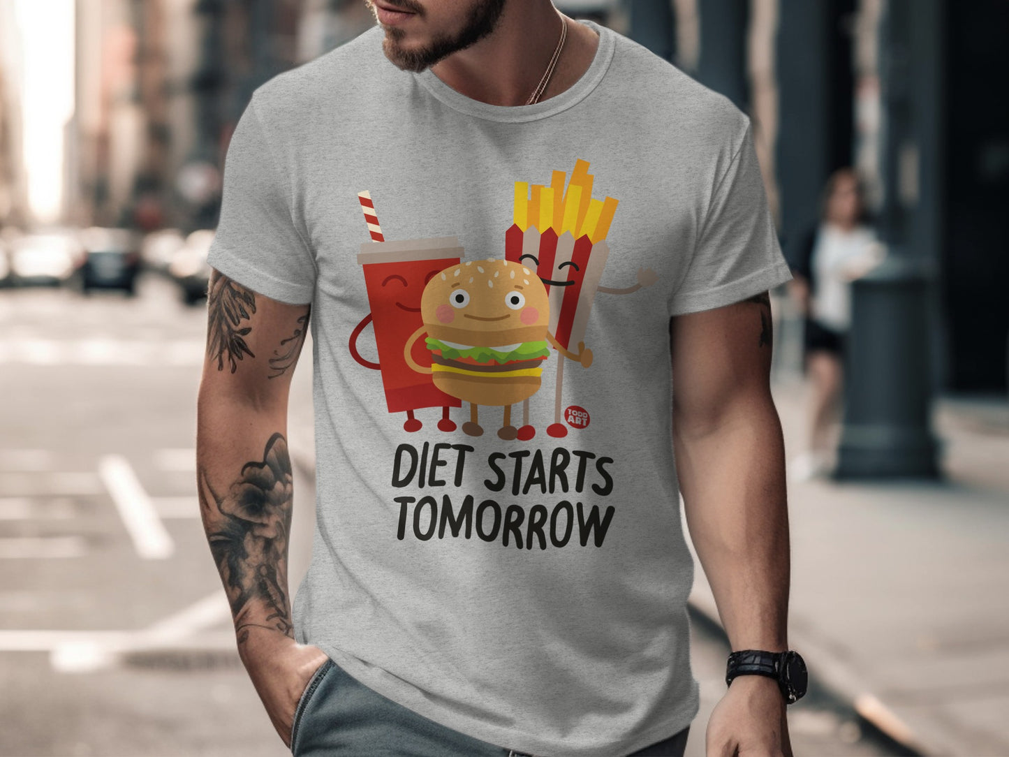 Diet Starts Tomorrow Funny Graphic Tee Shirt