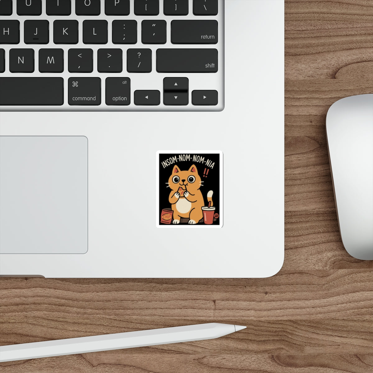 Insom-Nom-Nom-Nia Cute Cat Eating Noodles Sticker