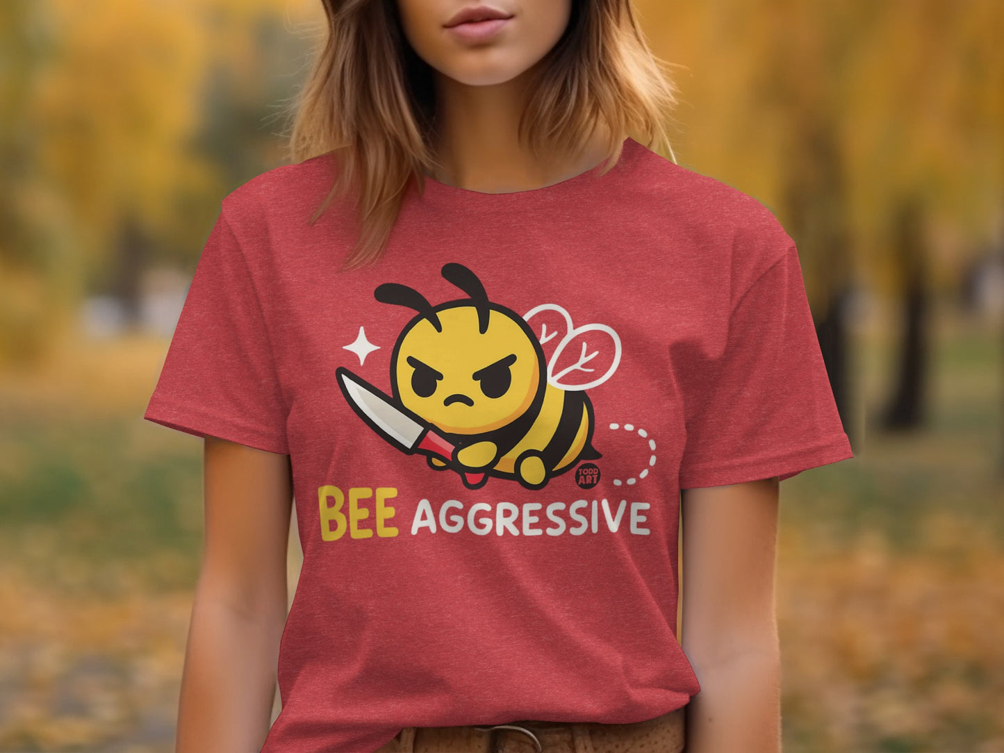 Cute Angry Bee Graphic Tee with Fun Slogan
