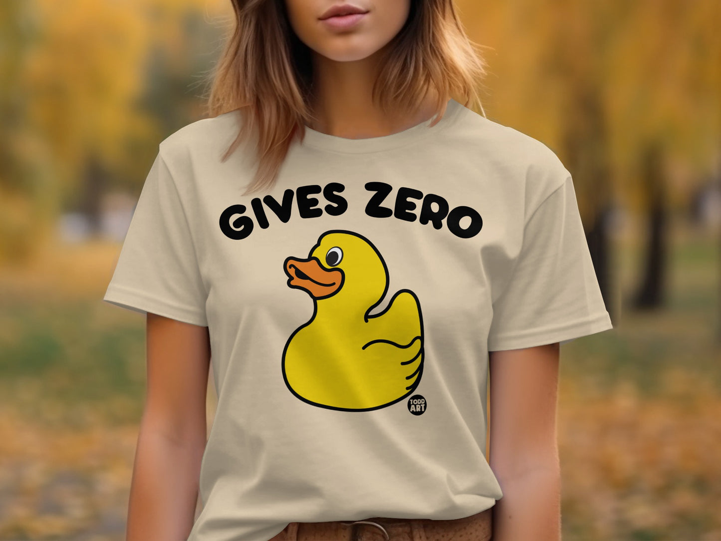 Funny Gives Zero Rubber Duck Graphic T-Shirt