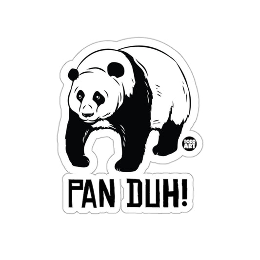 Pan Duh Design Humorous Panda Illustration Sticker
