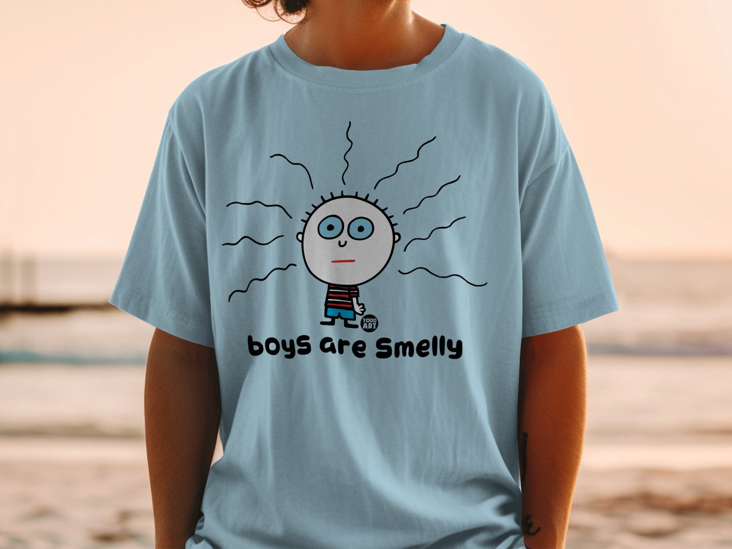 Boys Are Smelly Graphic Tee Funny Novelty Shirt