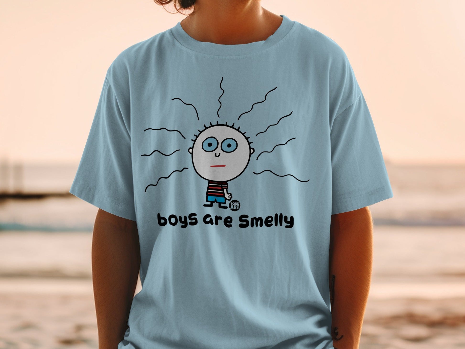 Boys Are Smelly Graphic Tee Funny Novelty Shirt