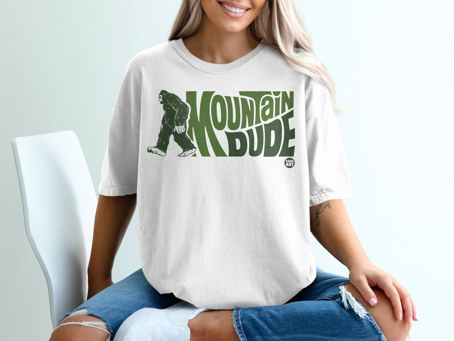 Mountain Dude Graphic T-Shirt with Bigfoot Design