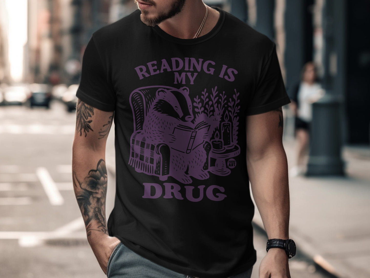 Reading Is My Drug Badger Graphic T-Shirt
