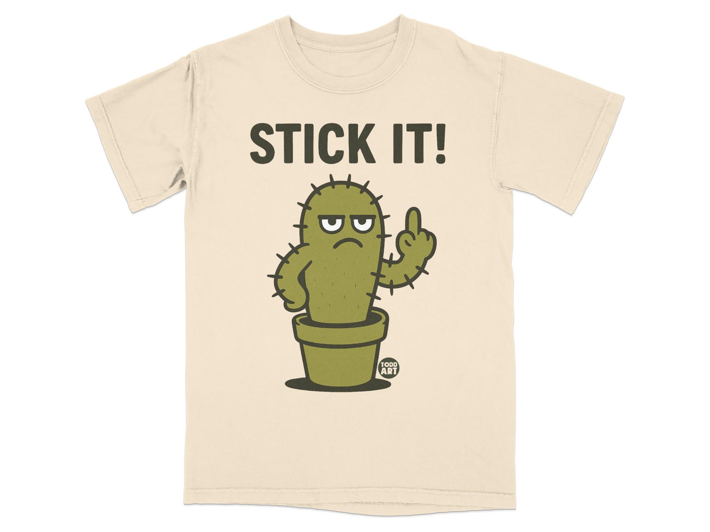 Stick It Cactus Design Graphic T-Shirt Clothing Item