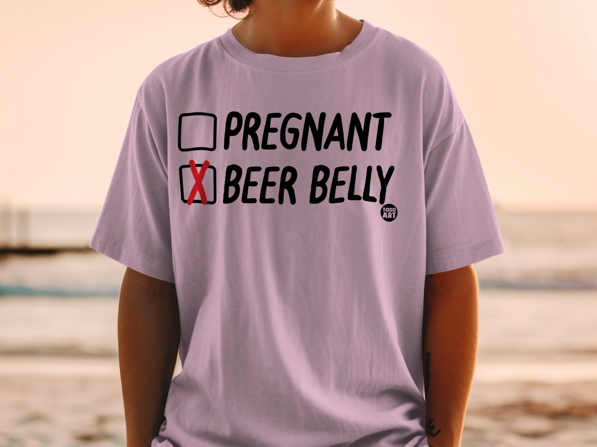 Pregnant Beer Belly Funny Humor Shirt for Relaxed Days