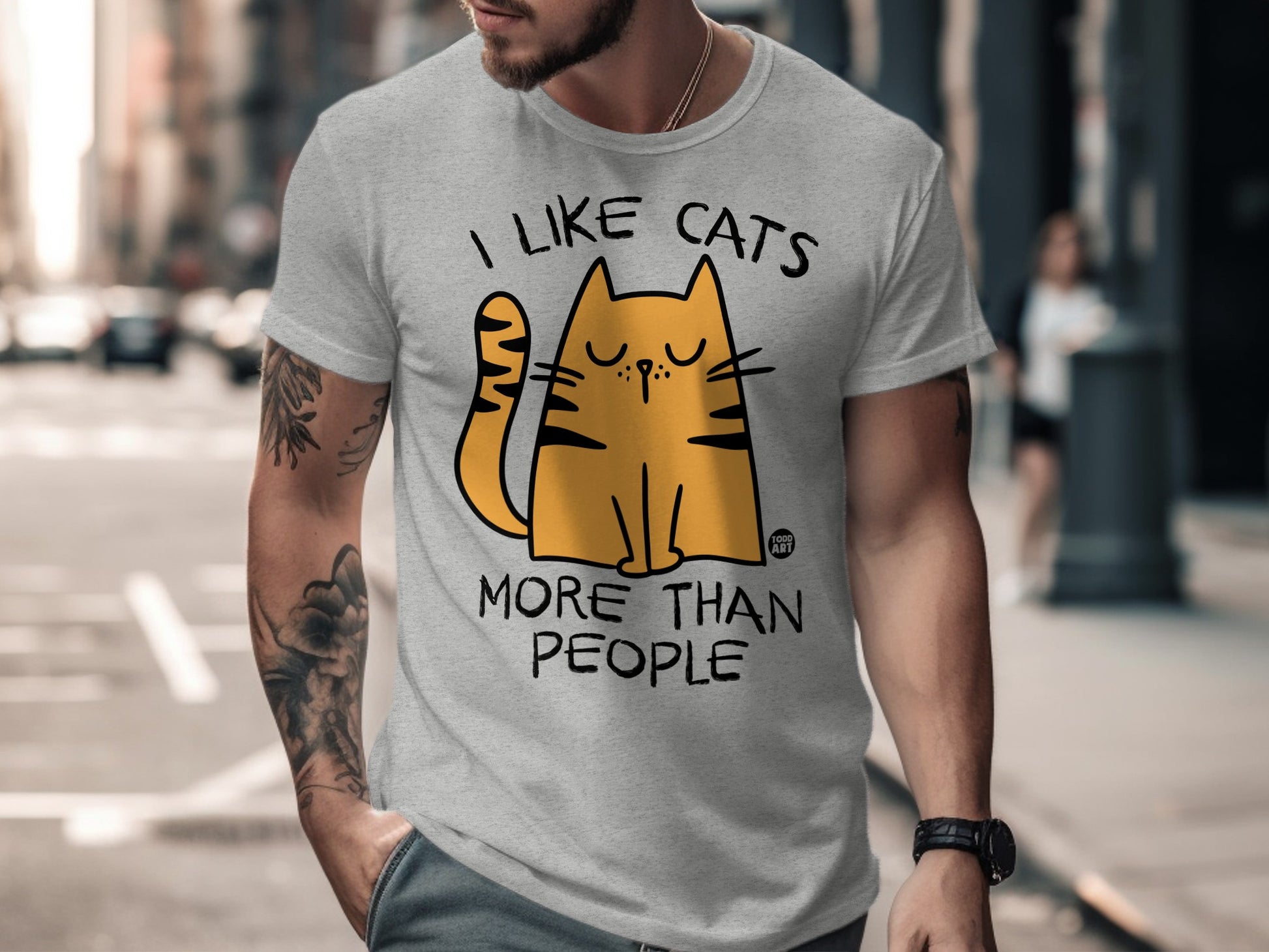 I Like Cats More Than People Graphic T-Shirt