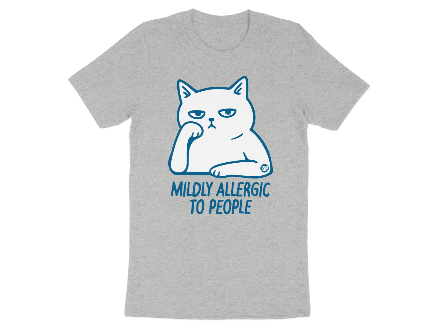 Mildly Allergic To People Funny Cat Graphic T-Shirt