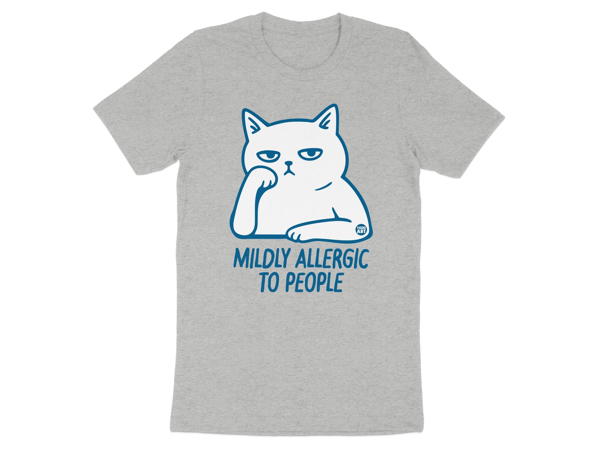Mildly Allergic To People Funny Cat Graphic T-Shirt