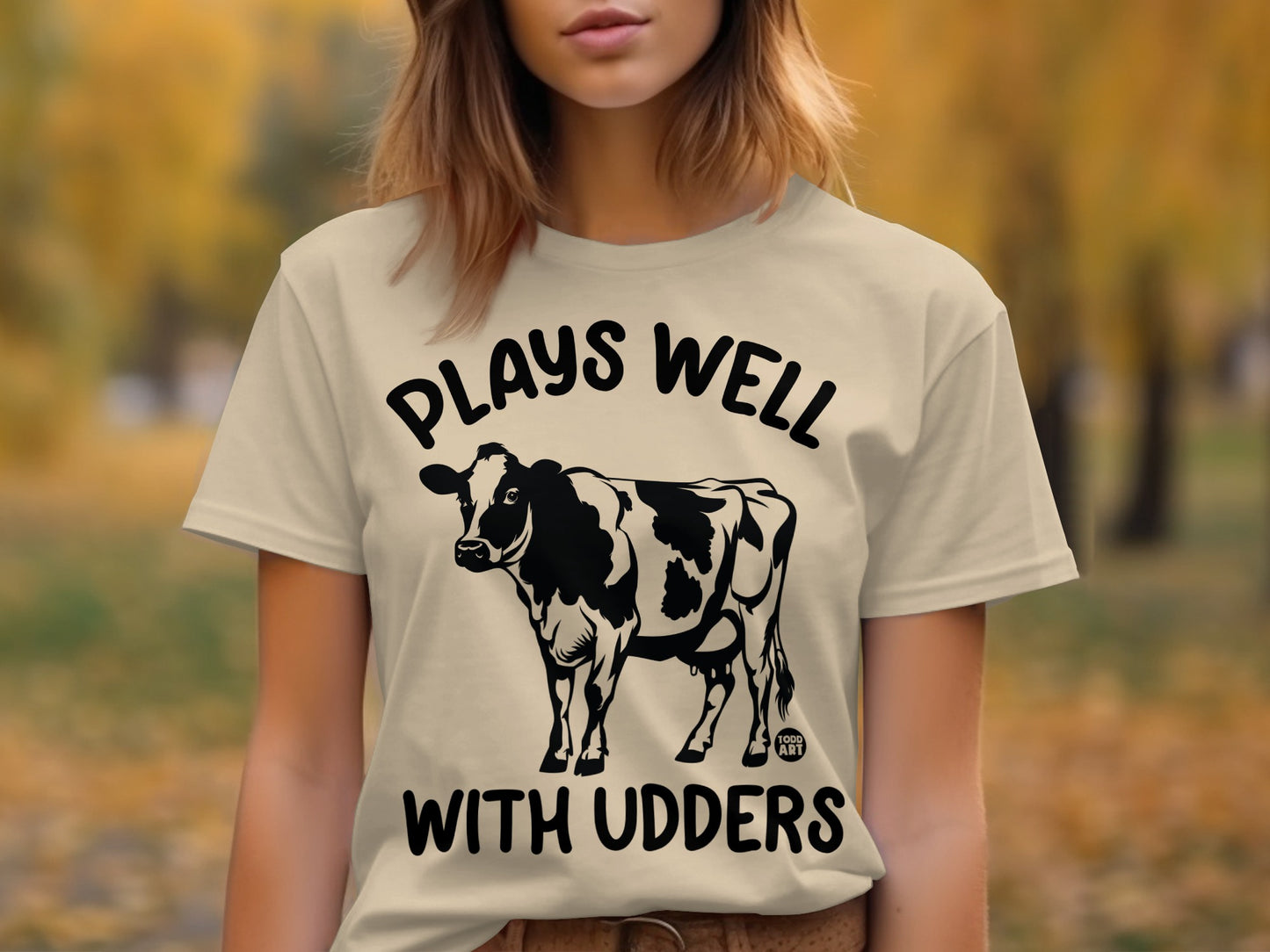 Plays Well With Udders Graphic Tee Shirt Product