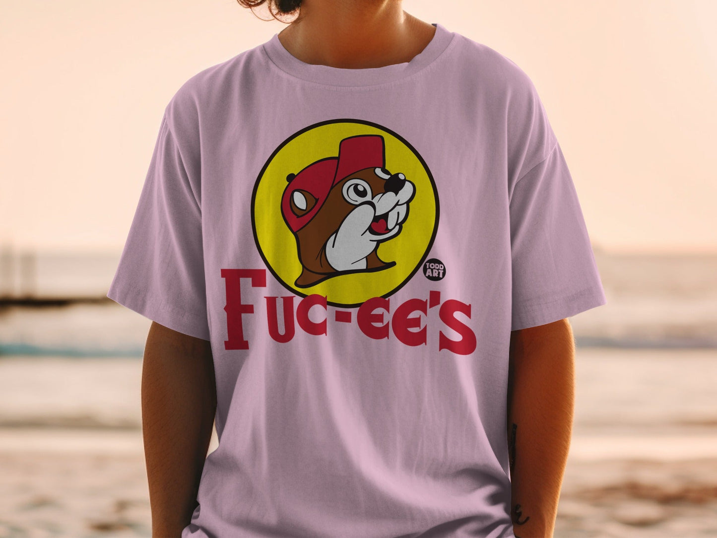T-shirt featuring Bucee's beaver logo and text.
