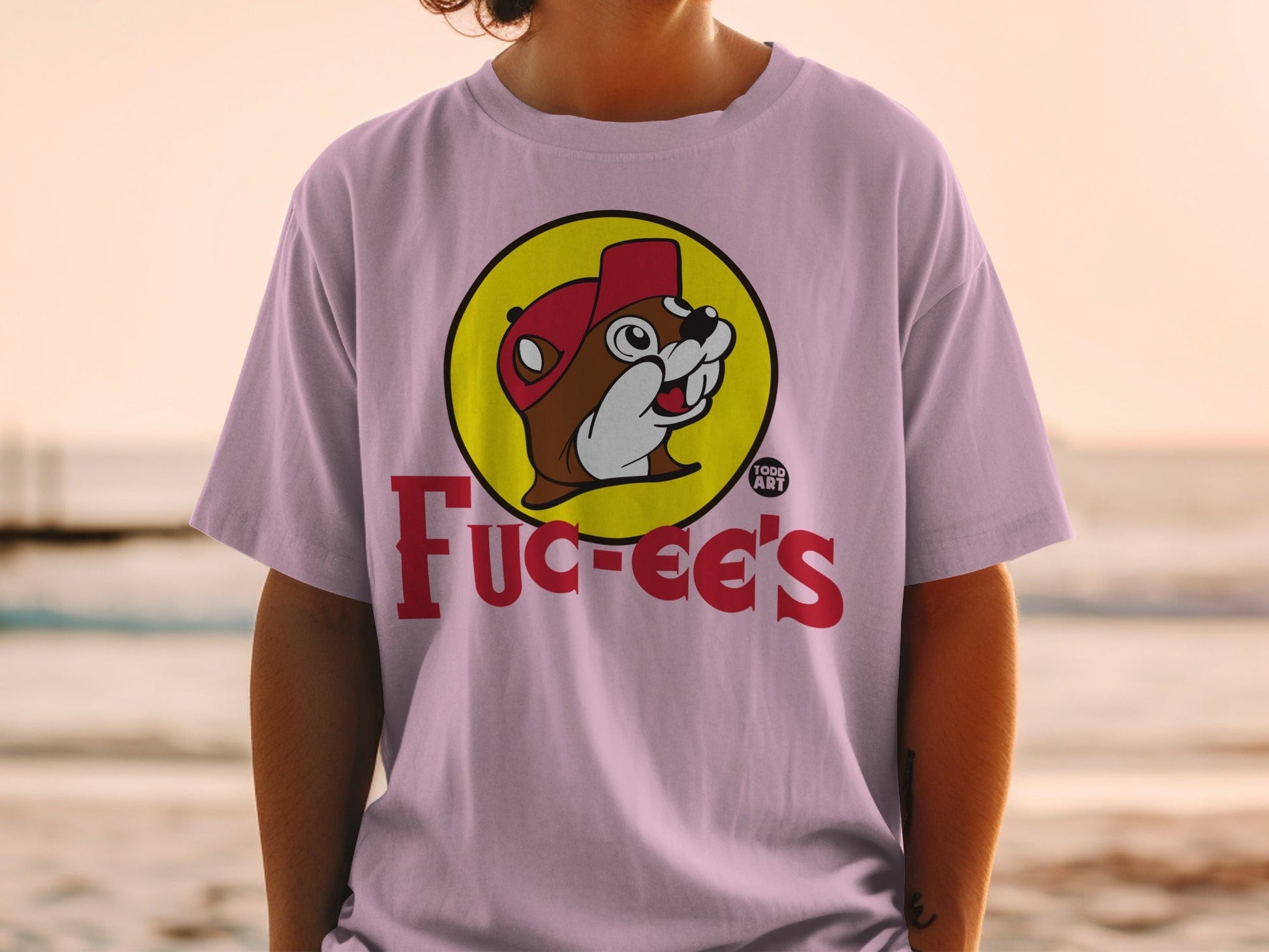 T-shirt featuring Bucee's beaver logo and text.