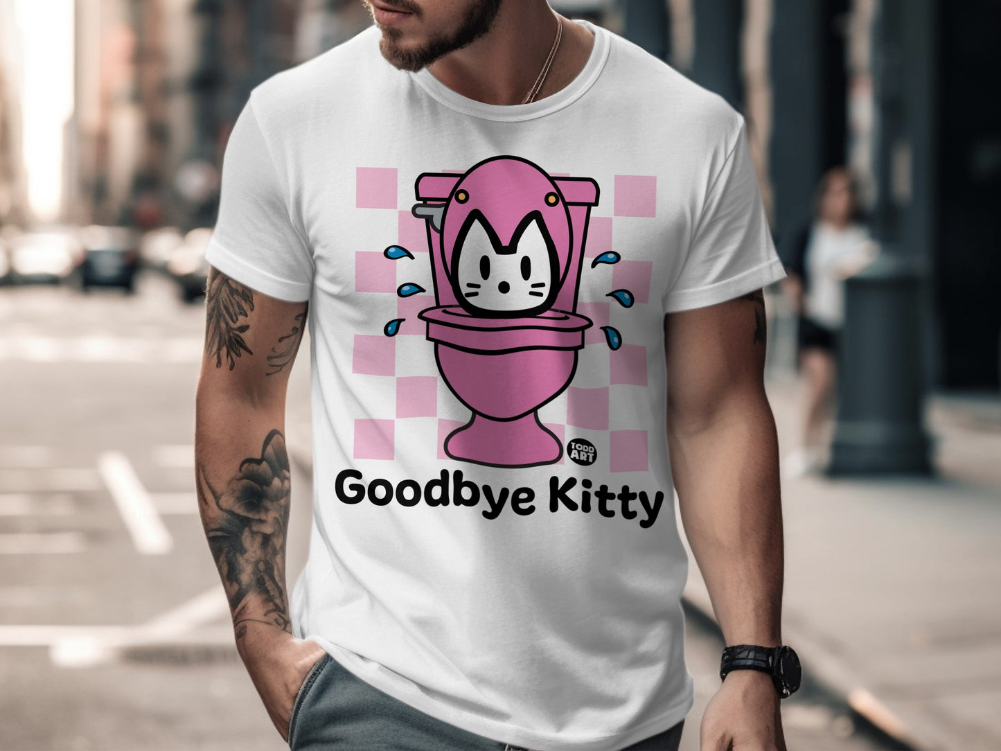 Goodbye Kitty Graphic Design T-Shirt