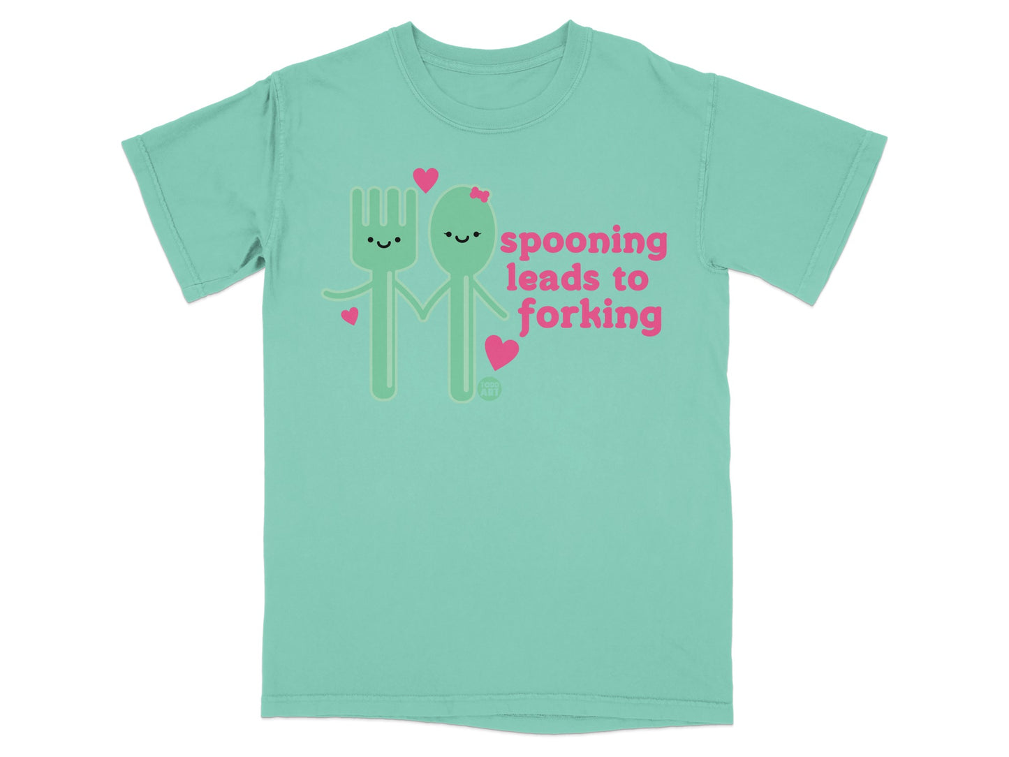 Spooning Leads to Forking Funny Cartoon Utensils Hearts product type