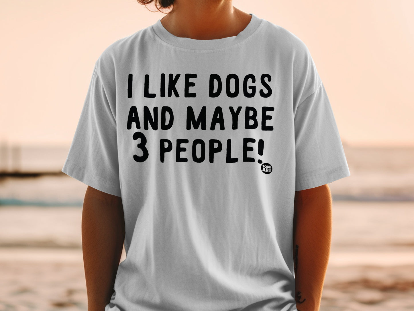 I Like Dogs And Maybe 3 People Funny Graphic Tee