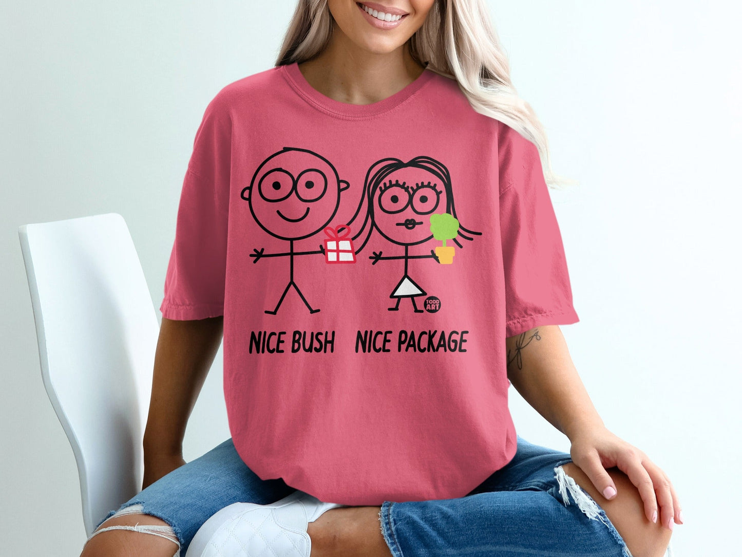 Nice Bush Nice Package Funny Graphic T-shirt