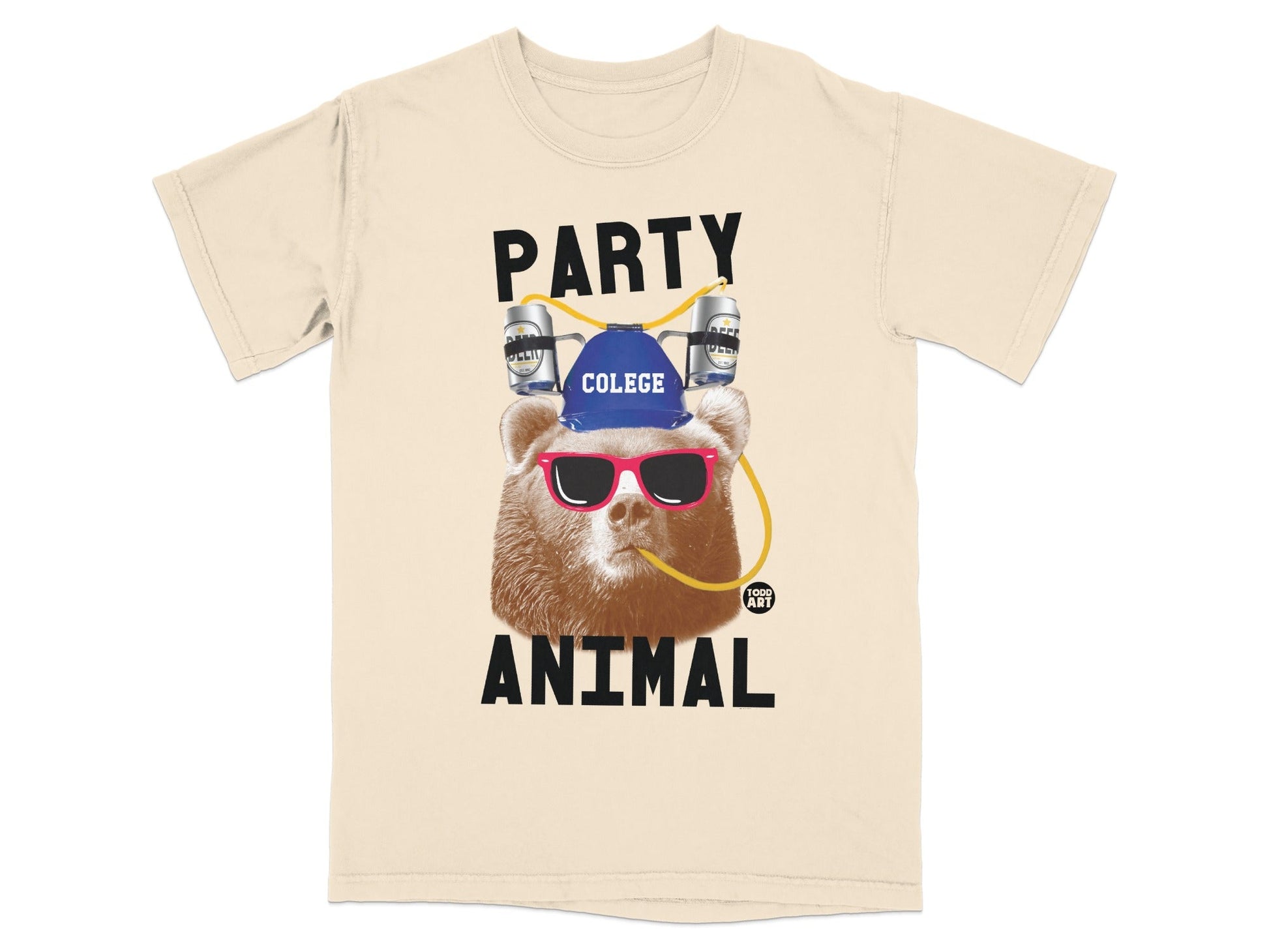 Party Animal College Bear Fun Graphic T-shirt