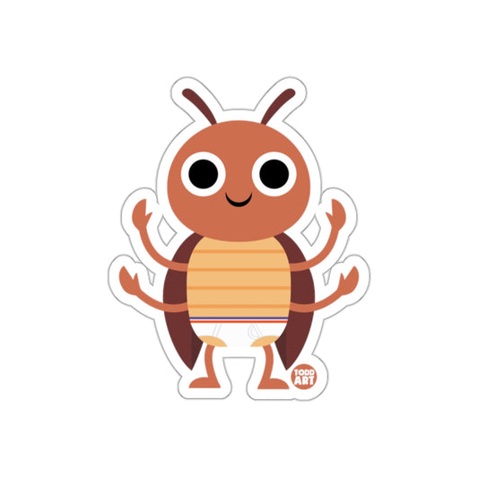 Cute Cartoon Insect with Diaper Todd Art Sticker