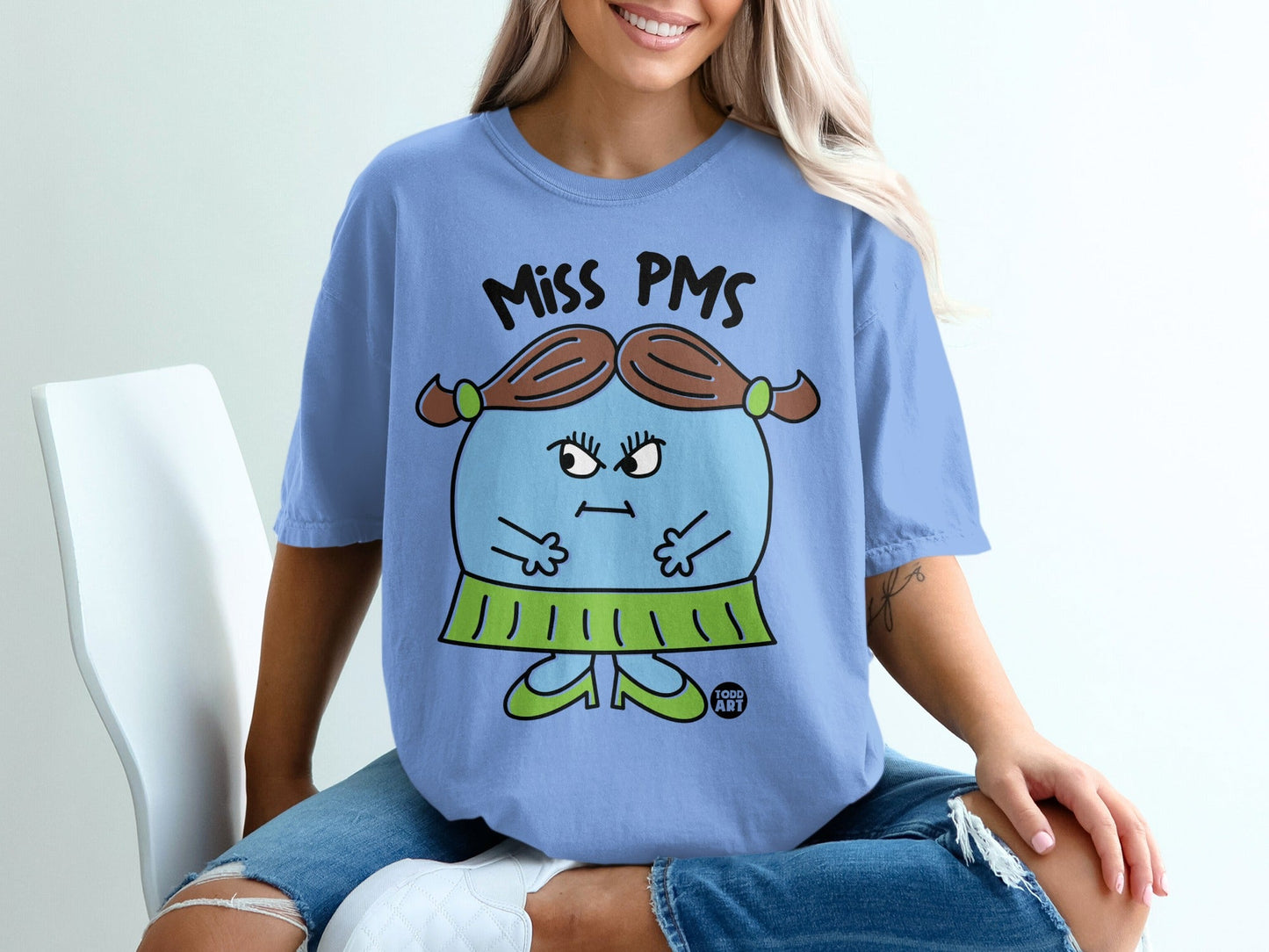 Miss PMS Cartoon Graphic Tee Todd Art T-shirt