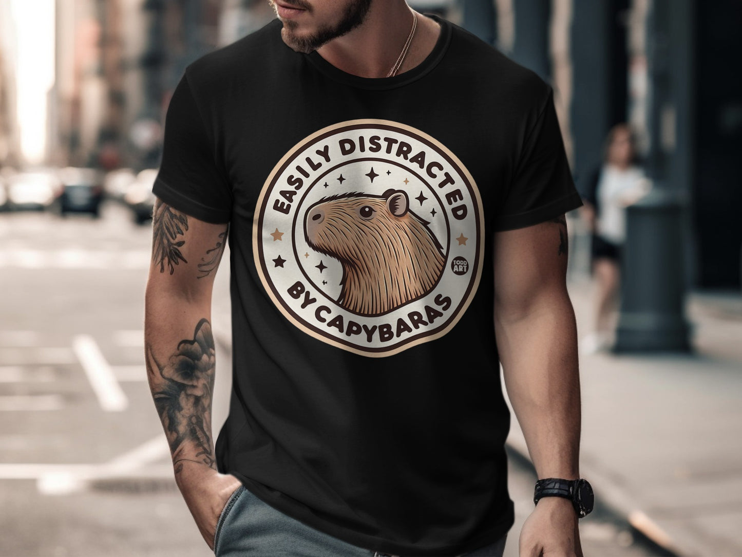Easily Distracted By Capybaras Graphic Tee Product