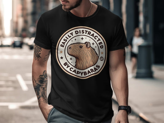 Easily Distracted By Capybaras Graphic Tee Product