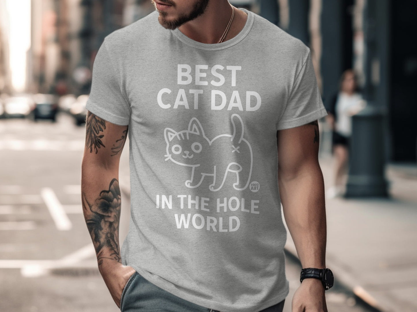 Best Cat Dad In The Hole World Graphic Tee Product