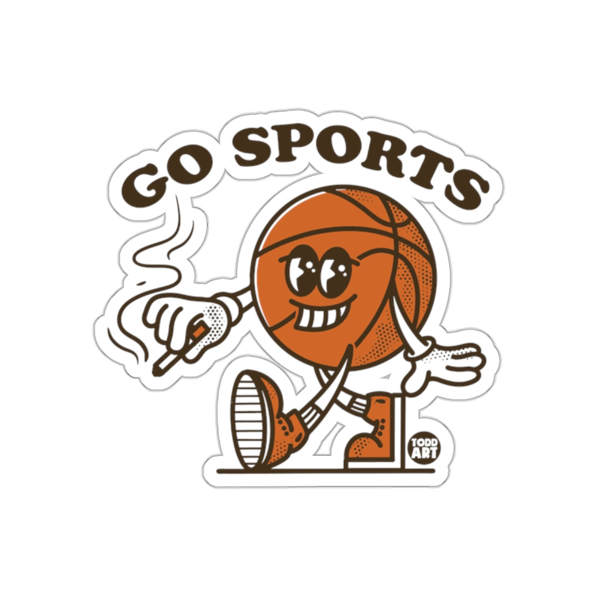 Go Sports Basketball Funny Character Novelty sticker